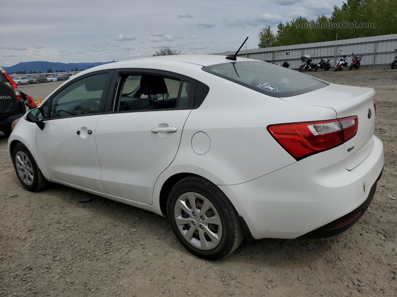 2014 Kia Rio Lx White vin: KNADM4A32E6396259