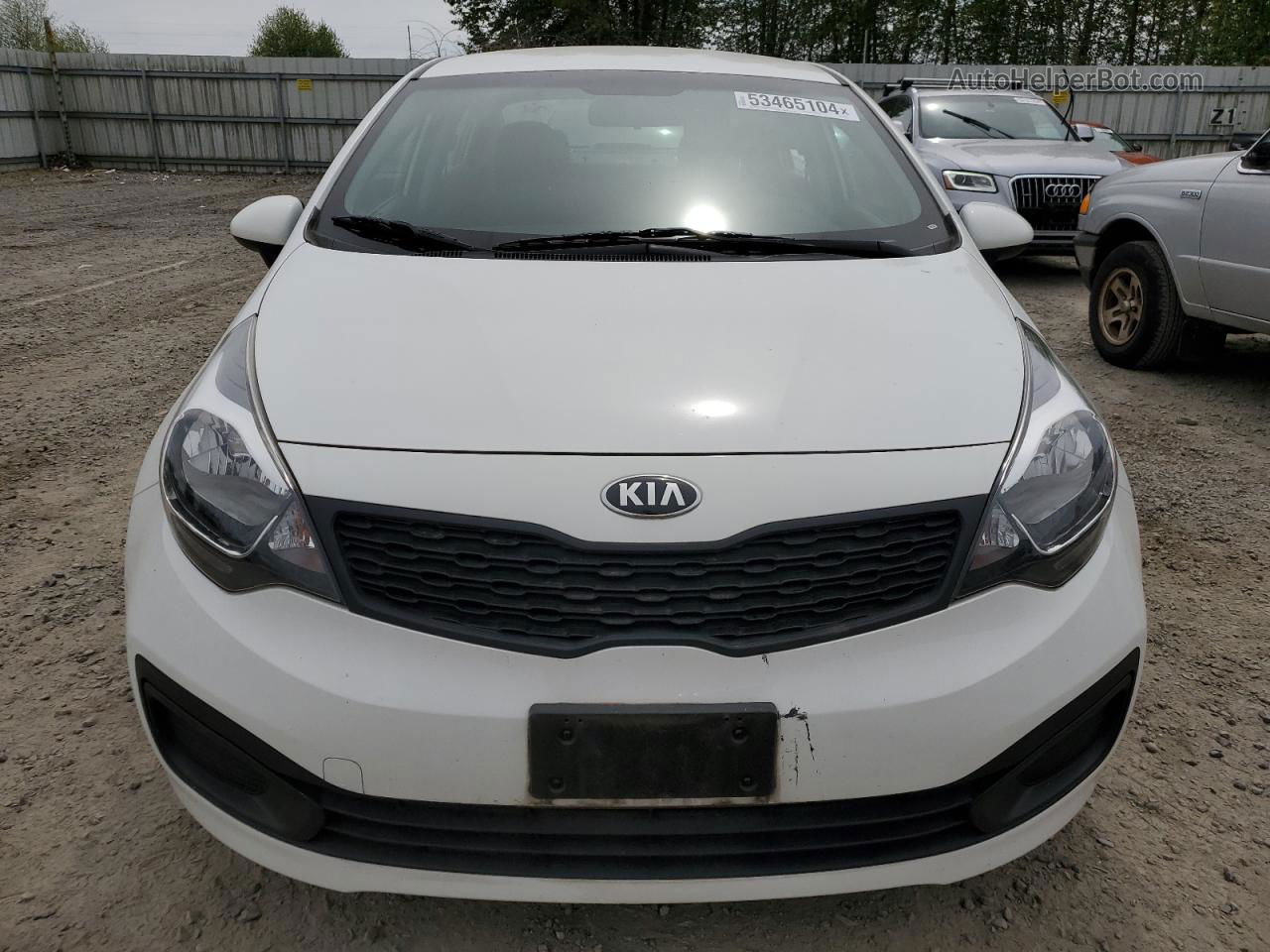 2014 Kia Rio Lx White vin: KNADM4A32E6396259