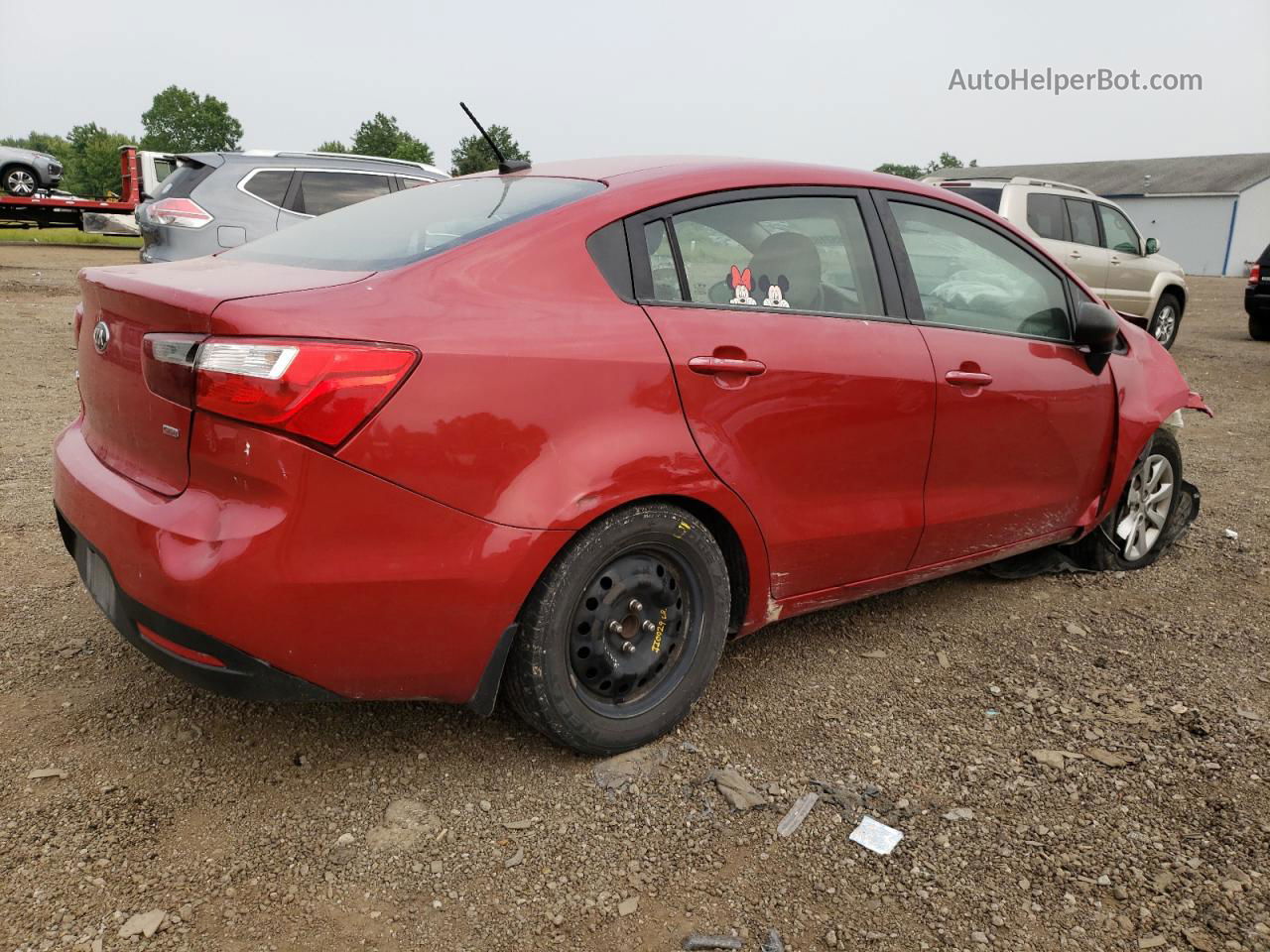 2014 Kia Rio Lx Red vin: KNADM4A32E6408099