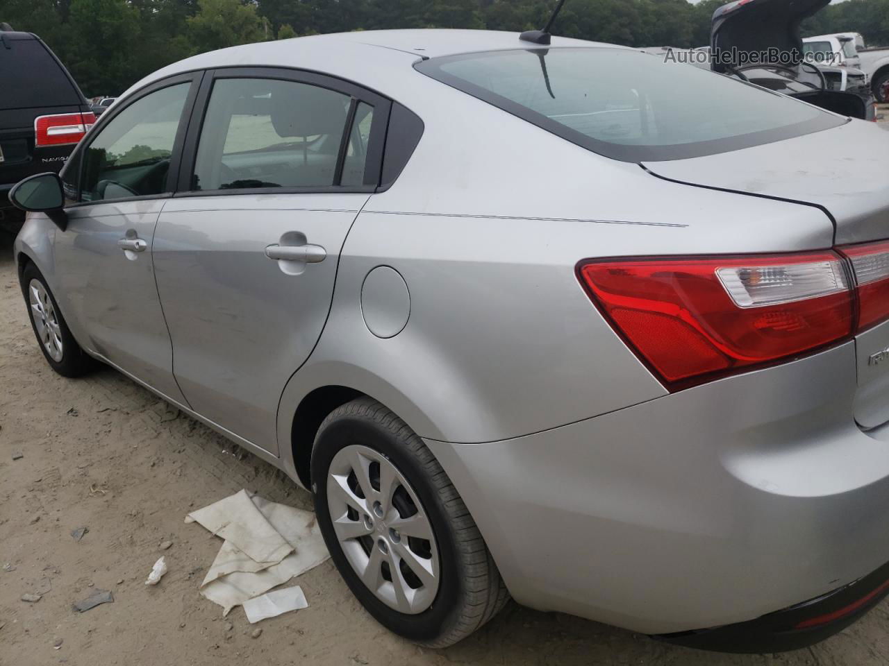 2013 Kia Rio Lx Silver vin: KNADM4A33D6209383