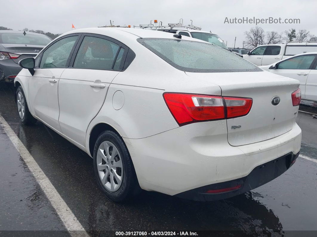 2013 Kia Rio Lx White vin: KNADM4A33D6229133