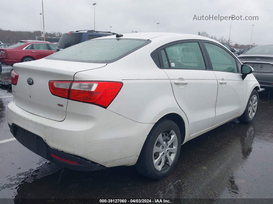 2013 Kia Rio Lx White vin: KNADM4A33D6229133