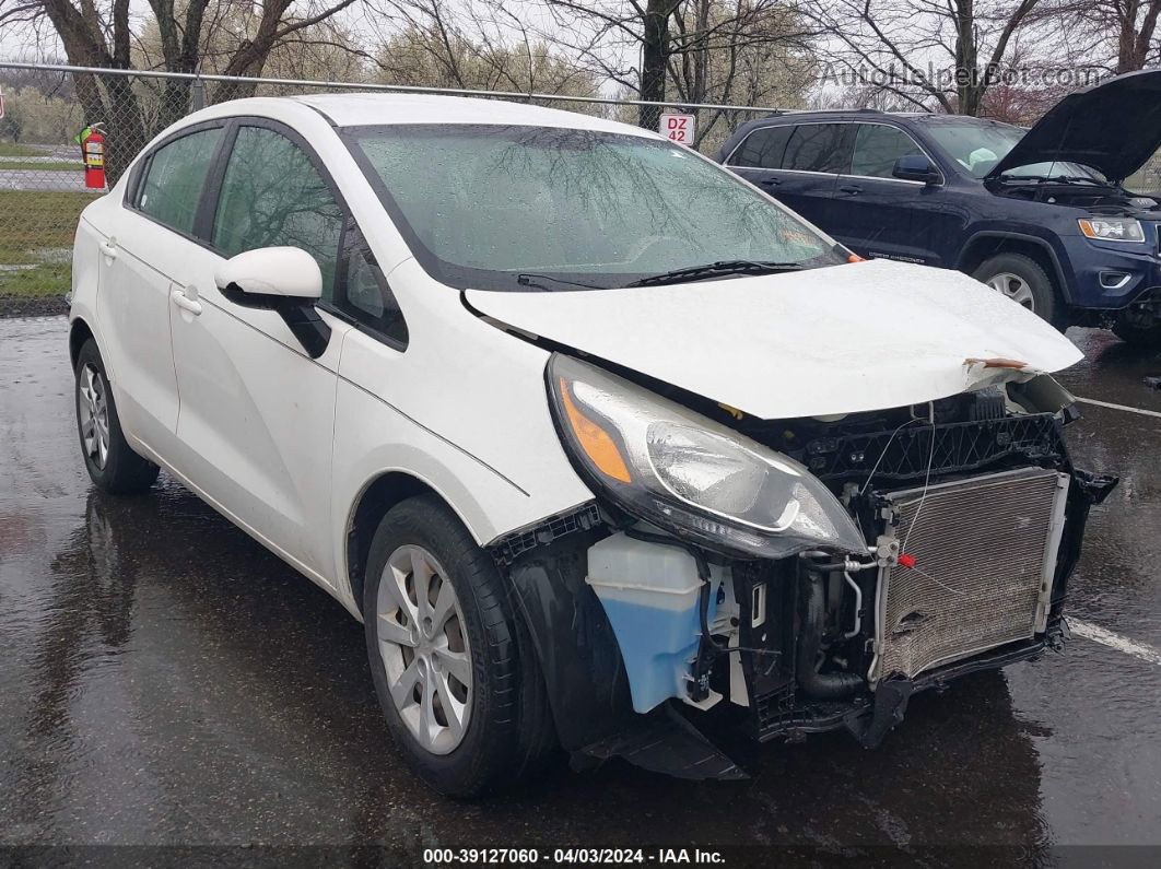 2013 Kia Rio Lx White vin: KNADM4A33D6229133