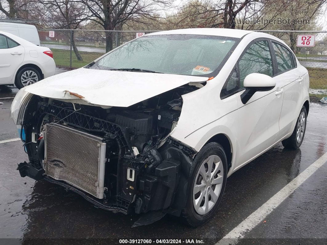 2013 Kia Rio Lx White vin: KNADM4A33D6229133