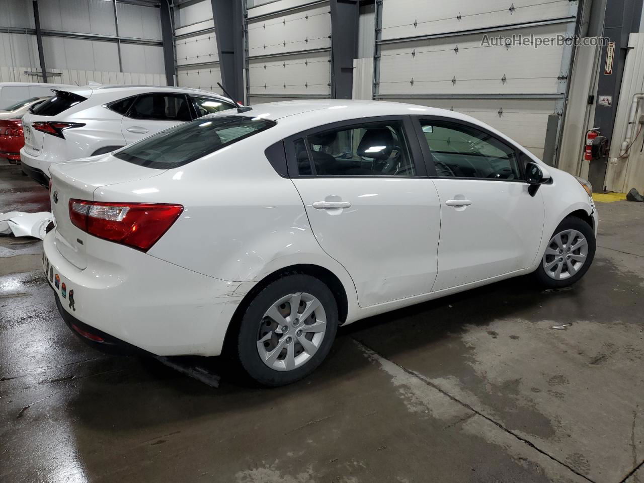 2013 Kia Rio Lx White vin: KNADM4A33D6272127