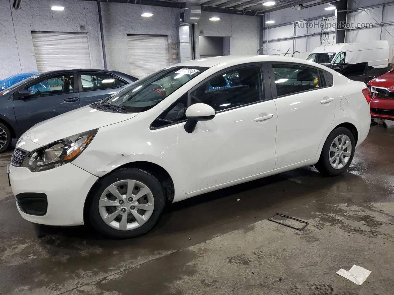 2013 Kia Rio Lx White vin: KNADM4A33D6272127