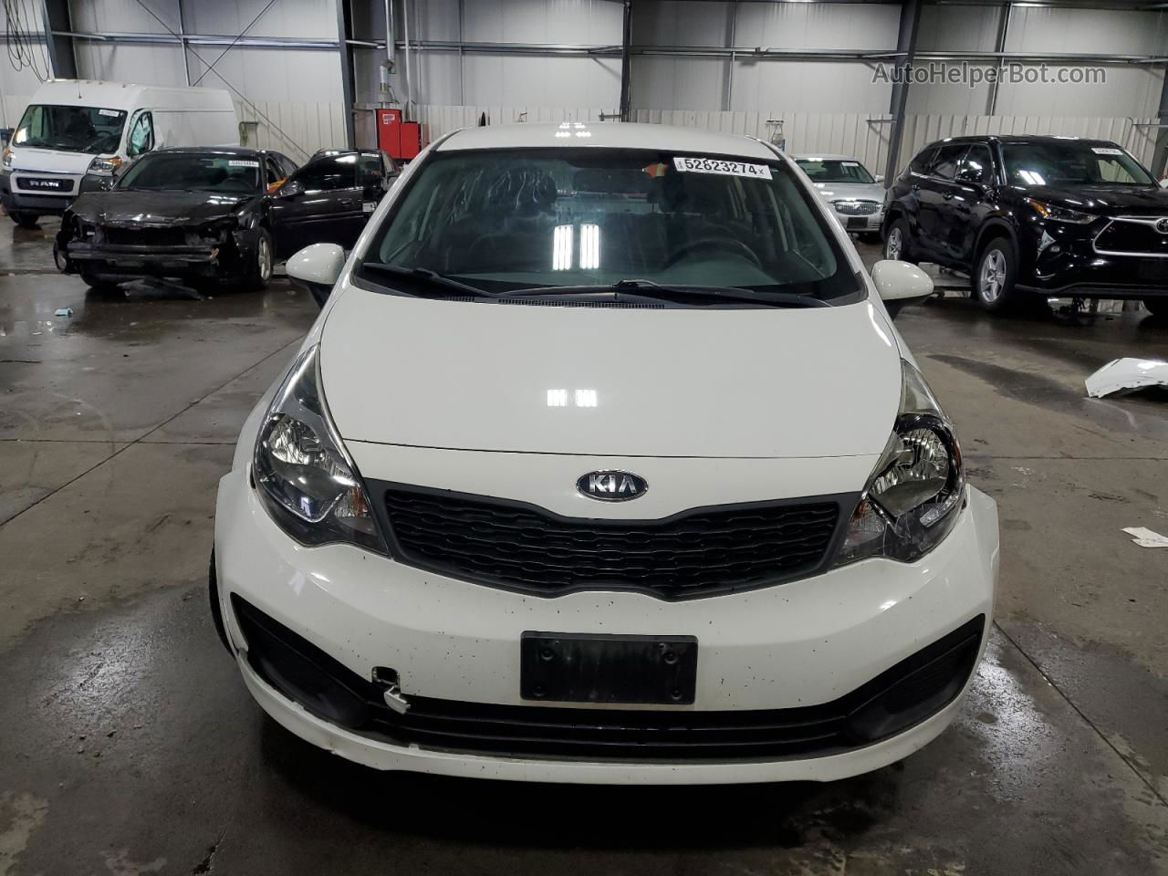 2013 Kia Rio Lx White vin: KNADM4A33D6272127