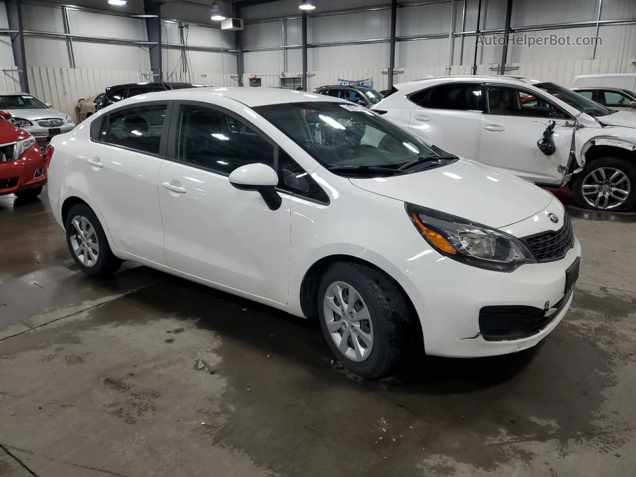 2013 Kia Rio Lx White vin: KNADM4A33D6272127