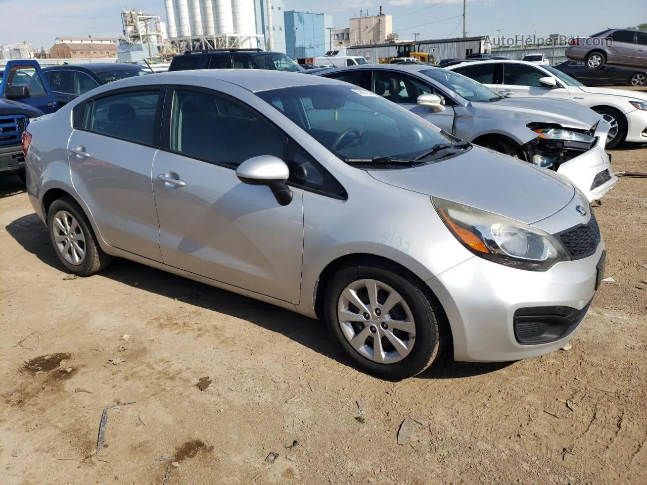 2013 Kia Rio Lx Серебряный vin: KNADM4A33D6283919