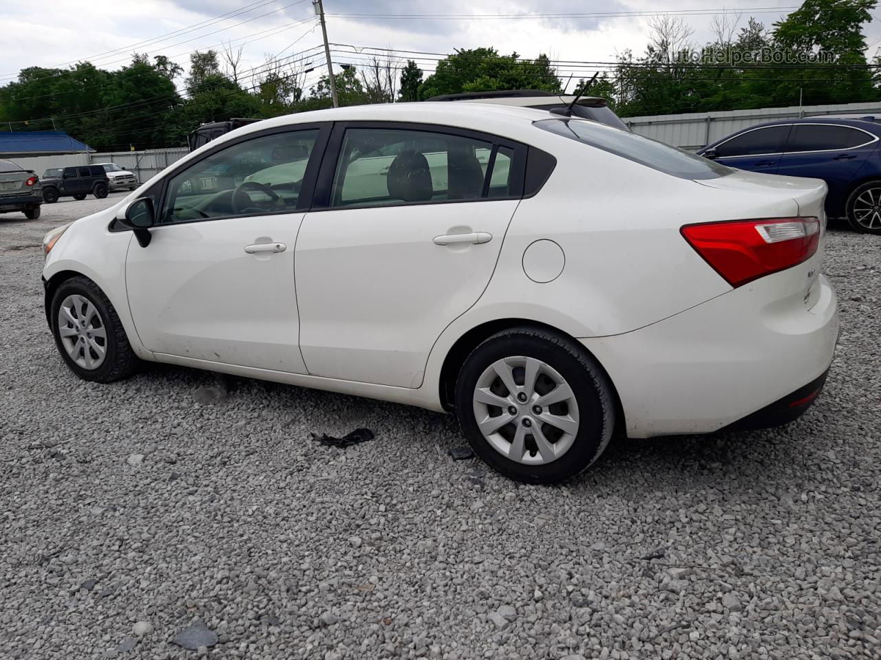 2014 Kia Rio Lx White vin: KNADM4A33E6325815