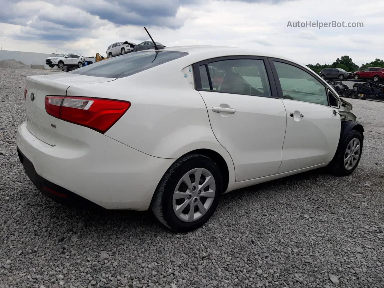 2014 Kia Rio Lx White vin: KNADM4A33E6325815