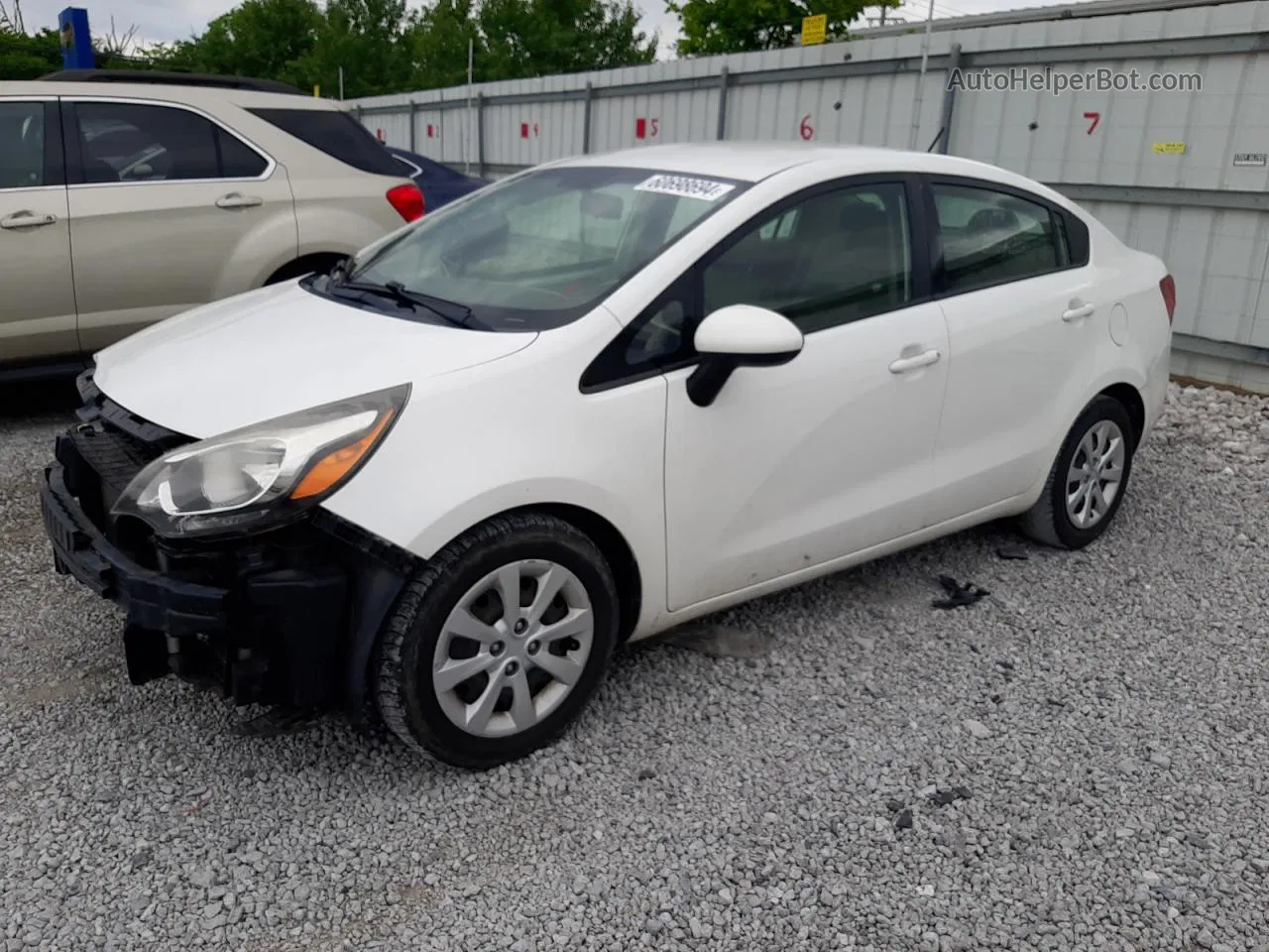 2014 Kia Rio Lx White vin: KNADM4A33E6325815