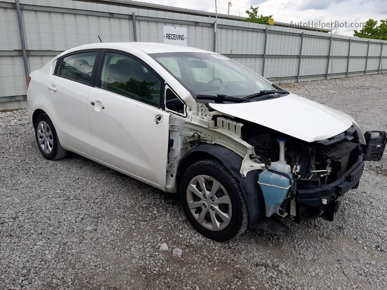 2014 Kia Rio Lx White vin: KNADM4A33E6325815