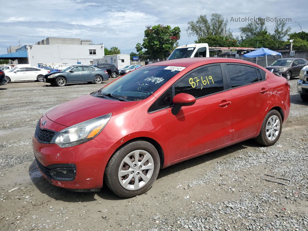 2014 Kia Rio Lx Red vin: KNADM4A33E6326527