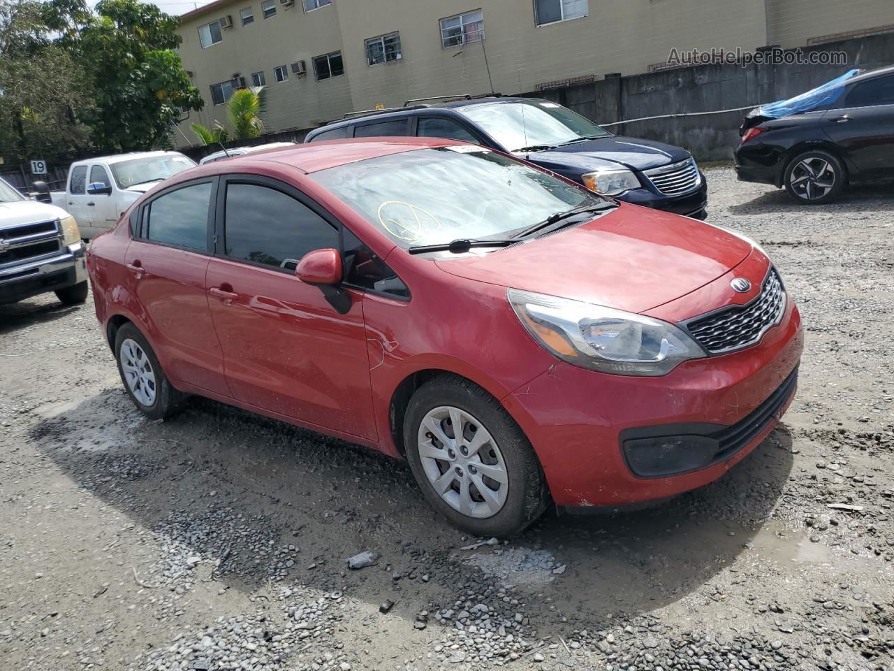 2014 Kia Rio Lx Red vin: KNADM4A33E6326527