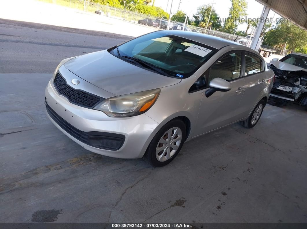 2014 Kia Rio Lx Silver vin: KNADM4A33E6328262