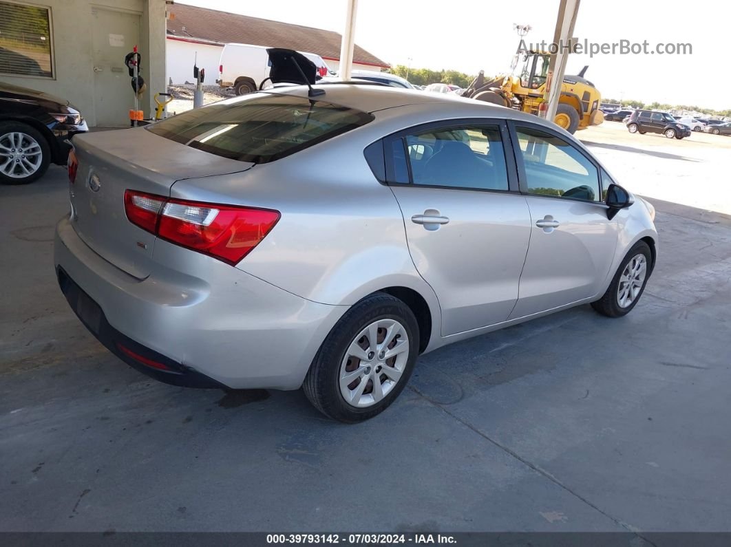 2014 Kia Rio Lx Silver vin: KNADM4A33E6328262