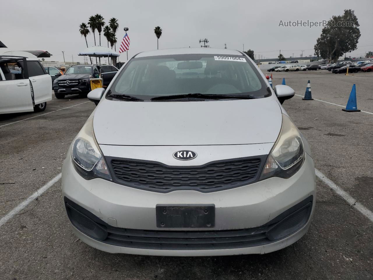 2014 Kia Rio Lx Silver vin: KNADM4A33E6348219