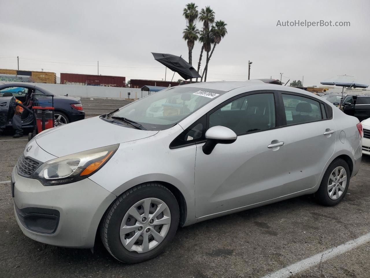 2014 Kia Rio Lx Silver vin: KNADM4A33E6348219