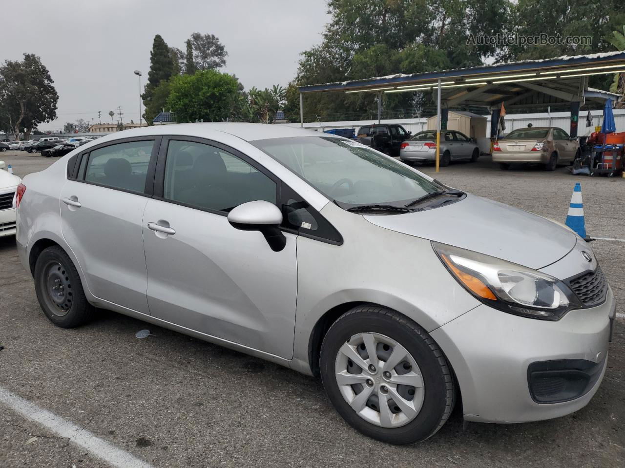 2014 Kia Rio Lx Silver vin: KNADM4A33E6348219