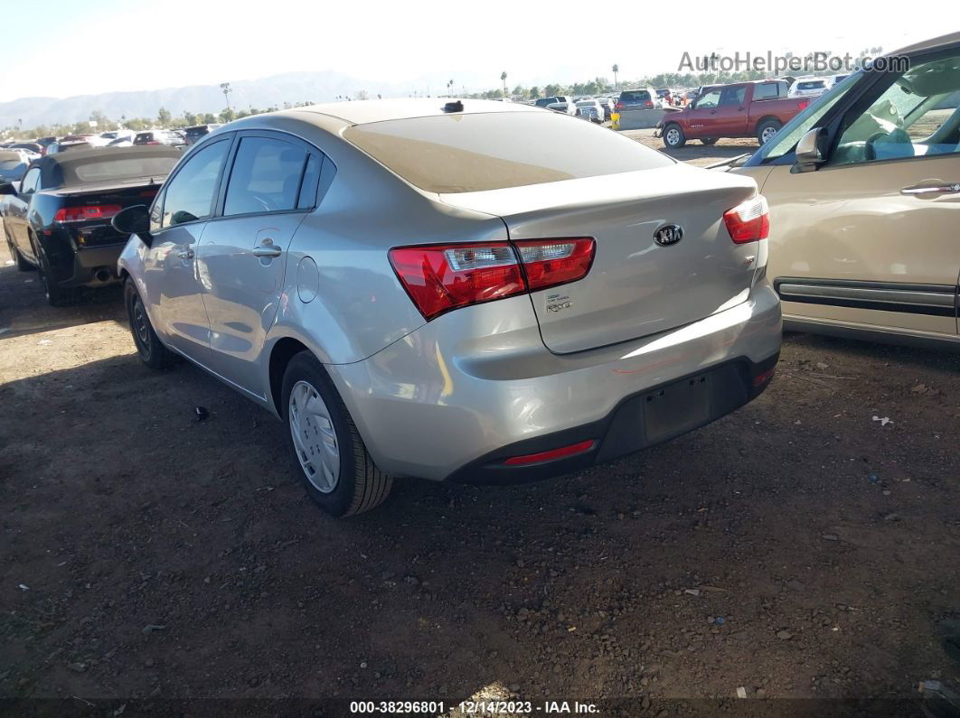 2014 Kia Rio Lx Silver vin: KNADM4A33E6352237