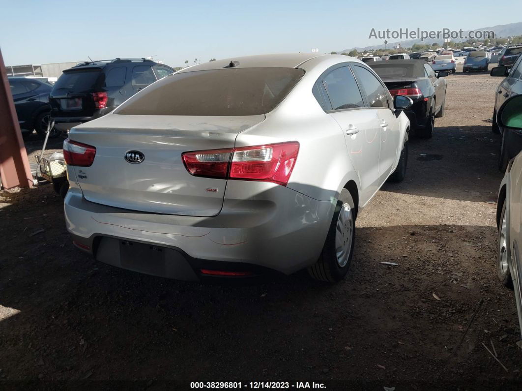 2014 Kia Rio Lx Silver vin: KNADM4A33E6352237