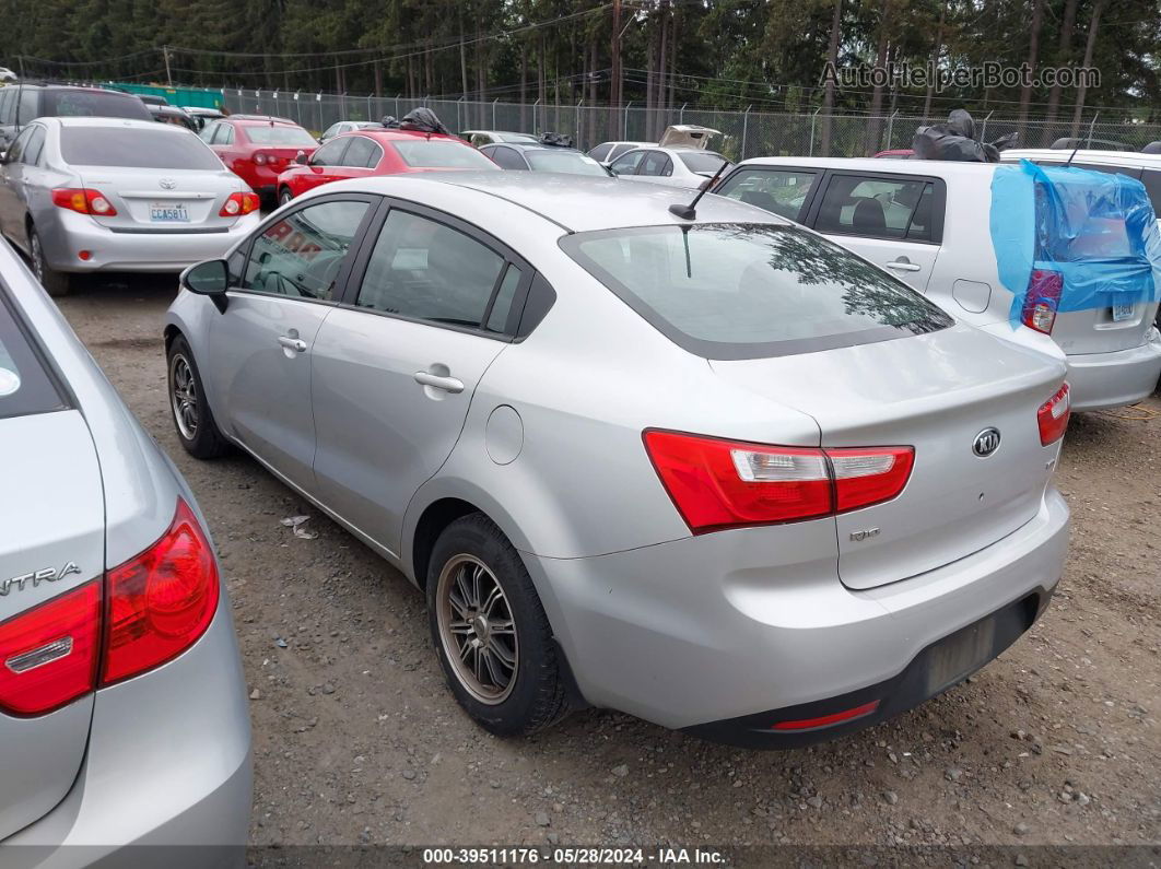 2014 Kia Rio Lx Silver vin: KNADM4A33E6354165