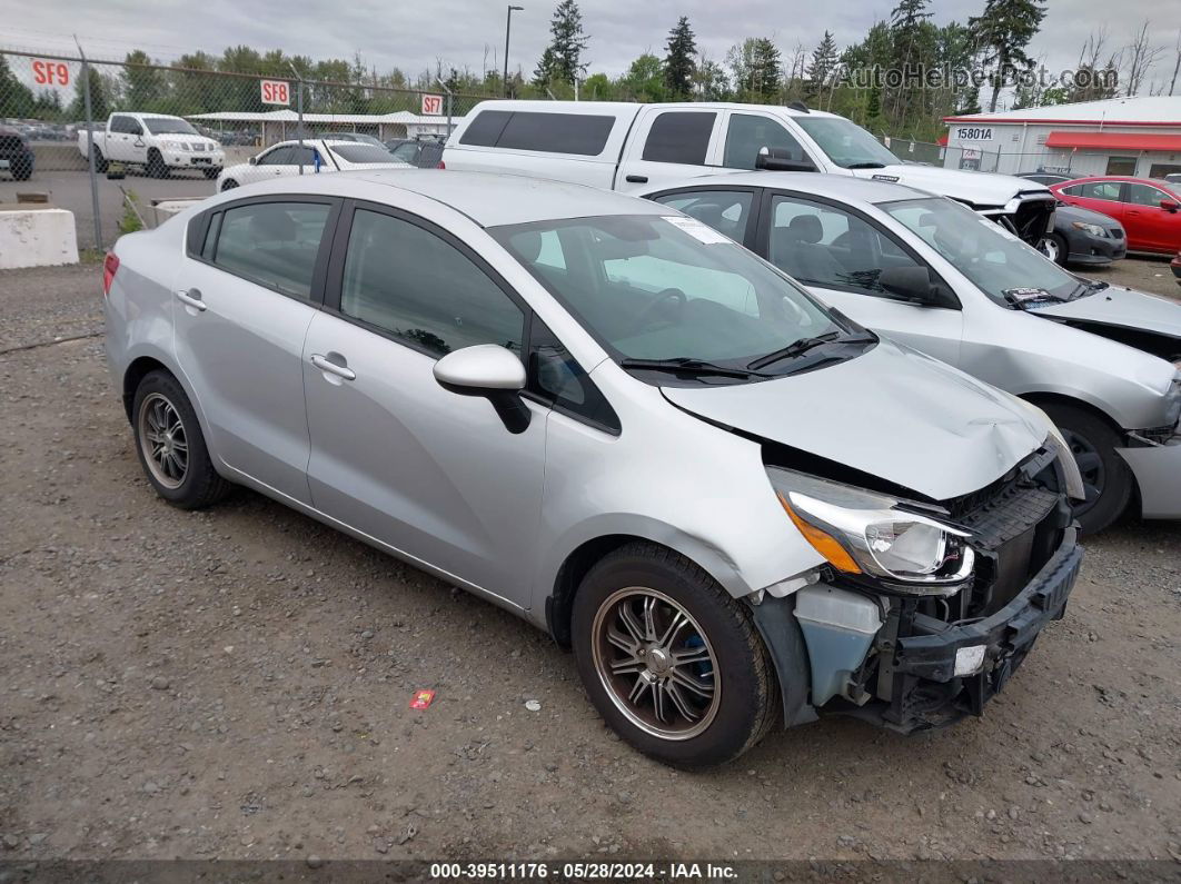 2014 Kia Rio Lx Silver vin: KNADM4A33E6354165