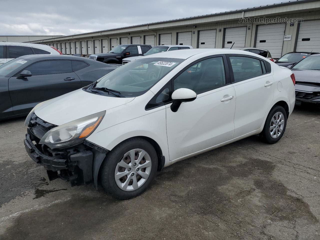 2014 Kia Rio Lx White vin: KNADM4A33E6369930