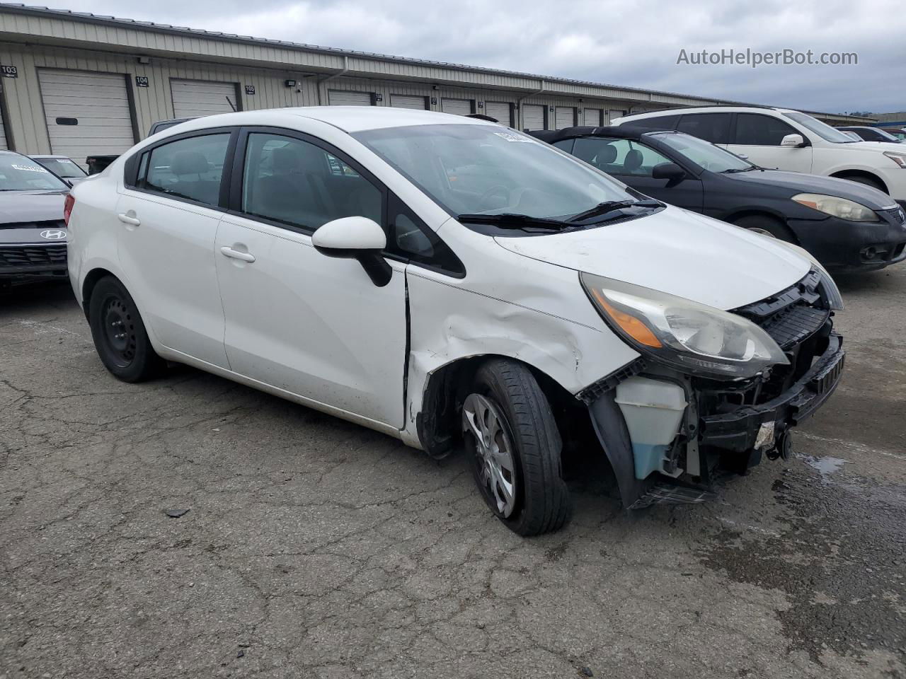 2014 Kia Rio Lx White vin: KNADM4A33E6369930