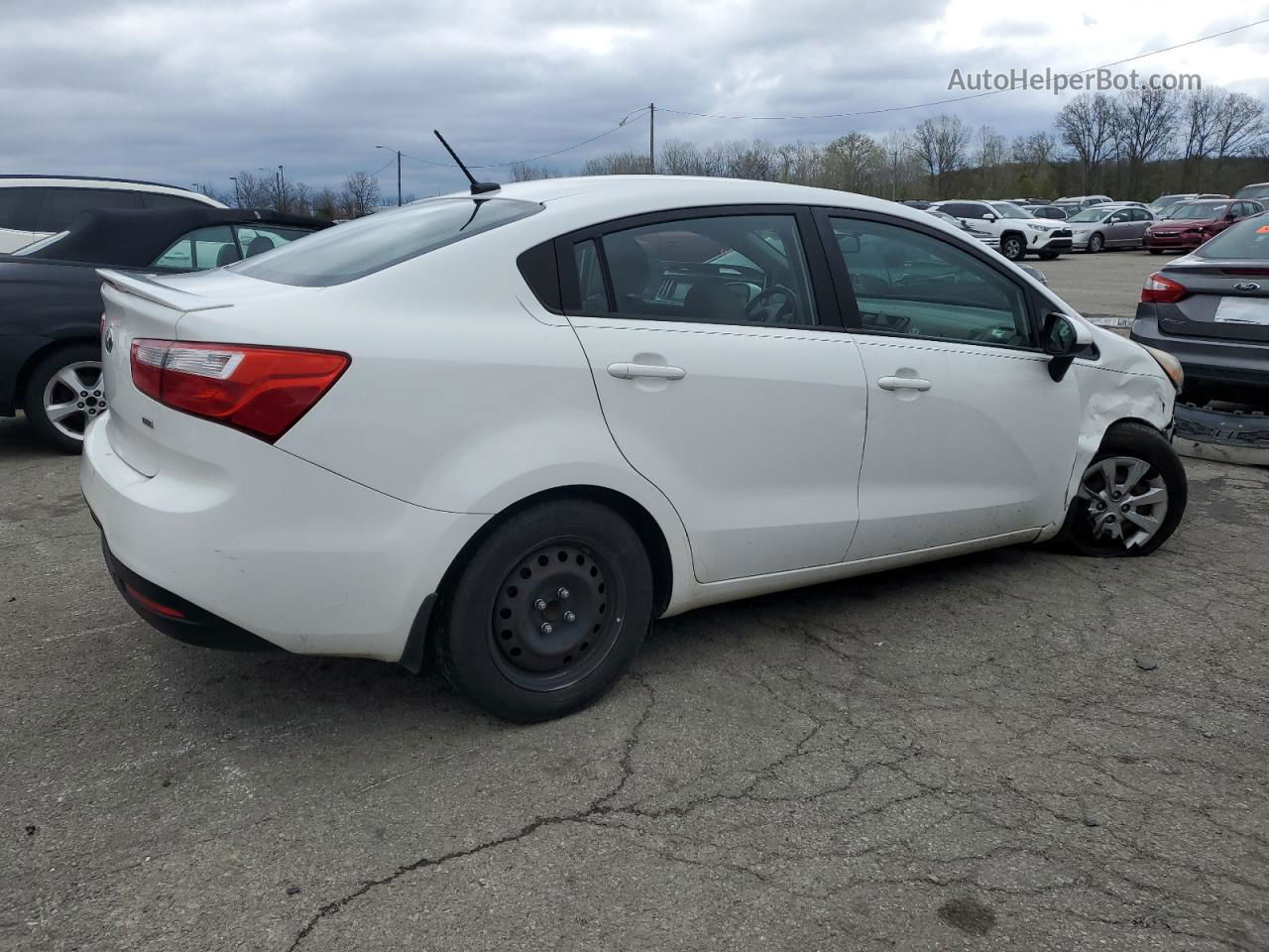 2014 Kia Rio Lx White vin: KNADM4A33E6369930