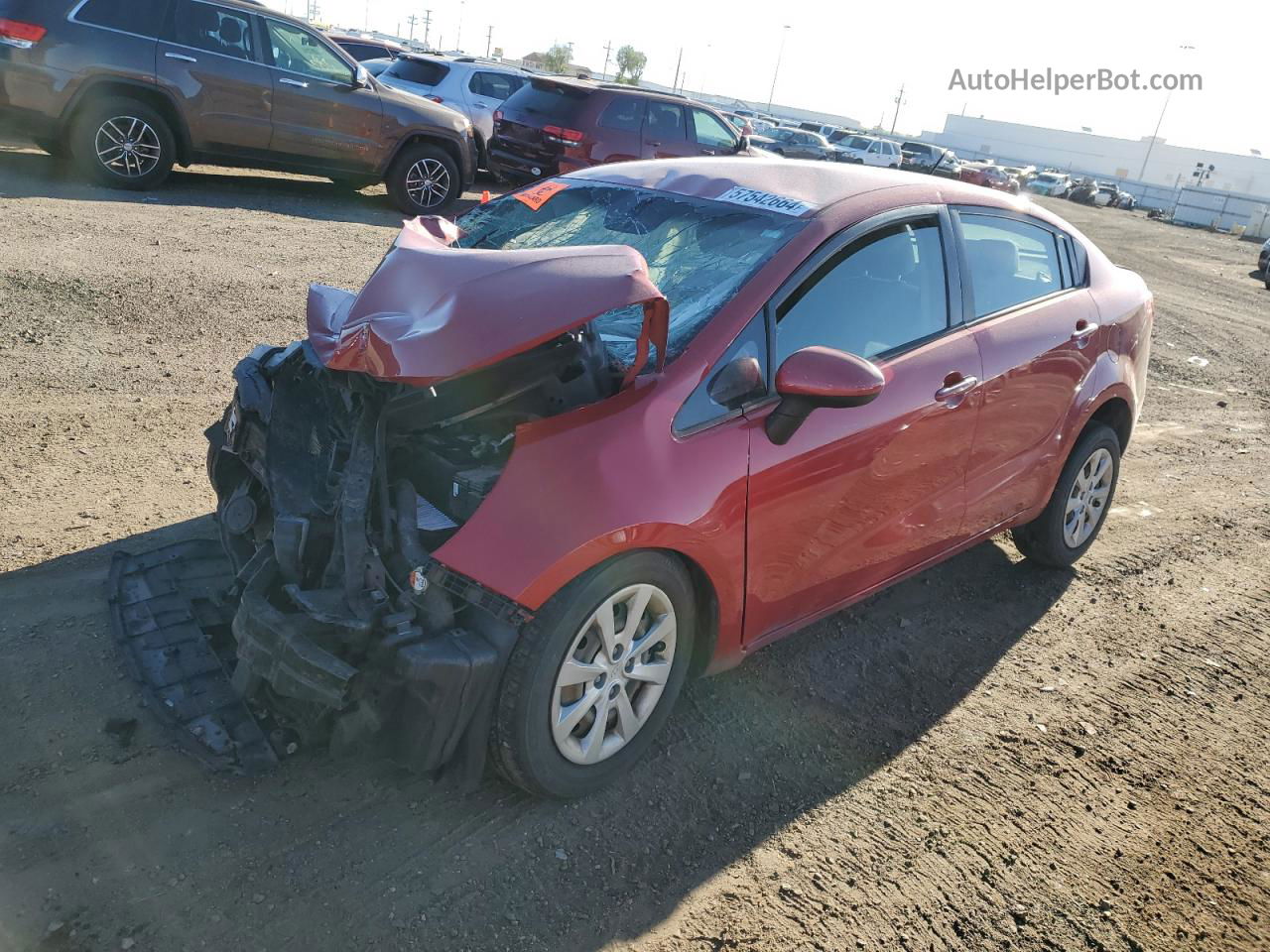 2014 Kia Rio Lx Red vin: KNADM4A33E6390244