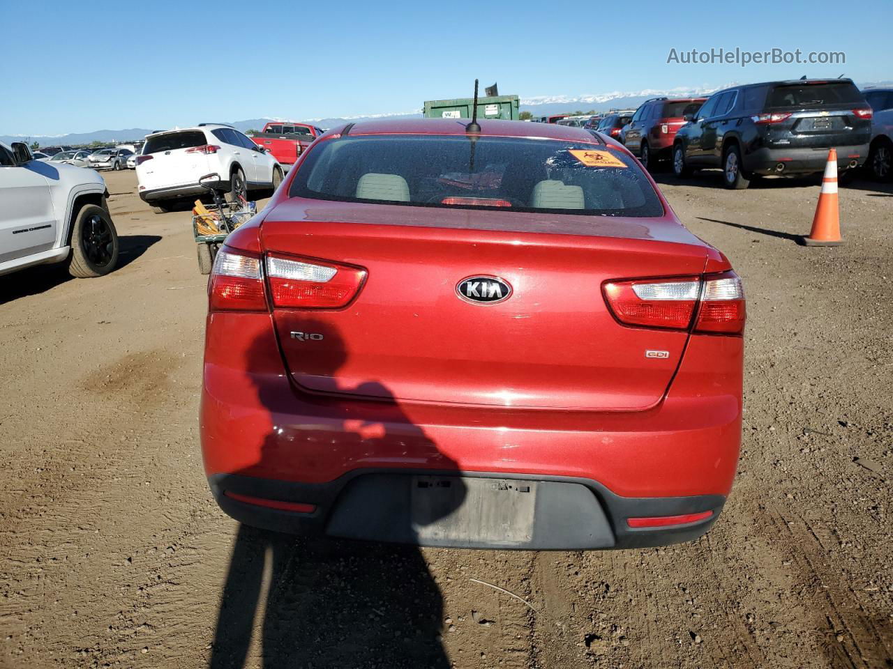 2014 Kia Rio Lx Red vin: KNADM4A33E6390244