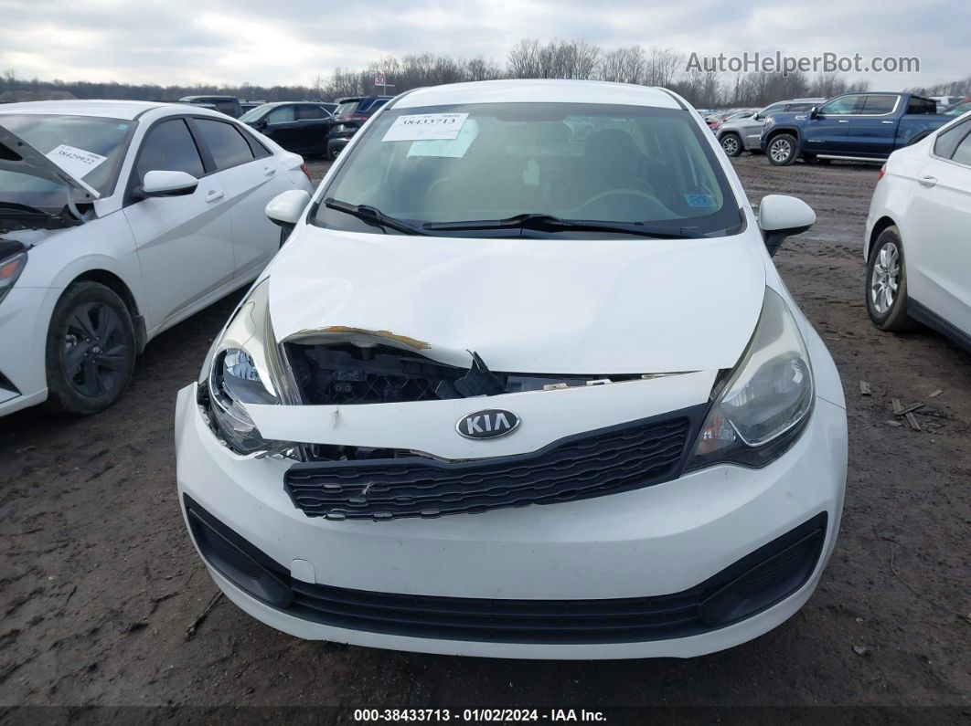 2014 Kia Rio Lx White vin: KNADM4A33E6395301