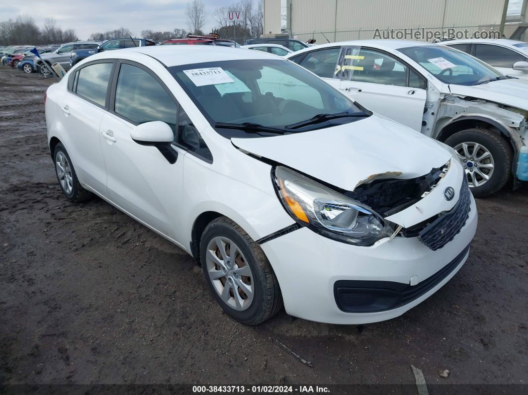 2014 Kia Rio Lx White vin: KNADM4A33E6395301