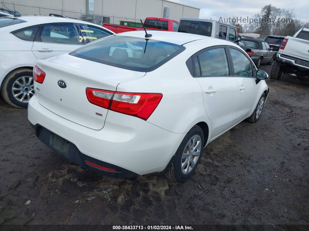 2014 Kia Rio Lx White vin: KNADM4A33E6395301