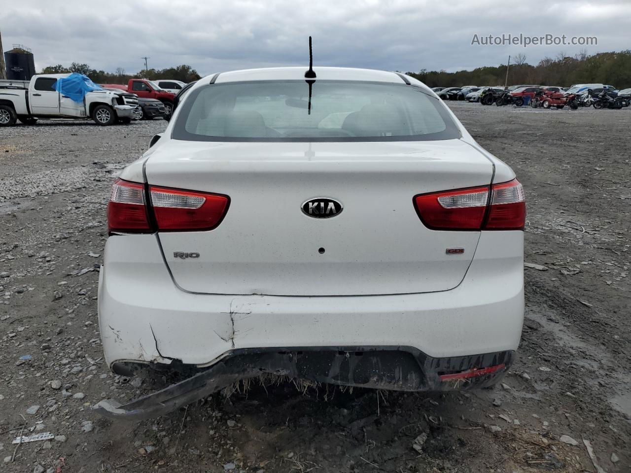 2014 Kia Rio Lx White vin: KNADM4A33E6403946