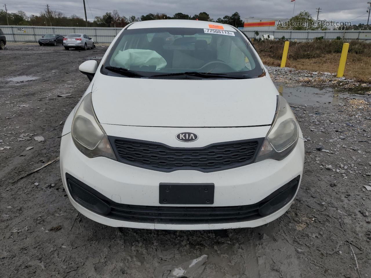 2014 Kia Rio Lx White vin: KNADM4A33E6403946