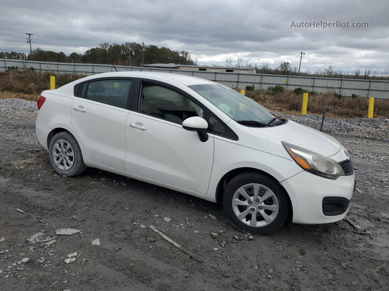 2014 Kia Rio Lx White vin: KNADM4A33E6403946