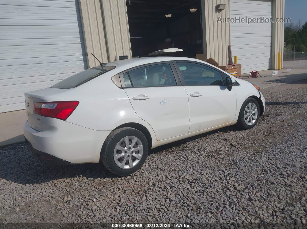 2014 Kia Rio Lx White vin: KNADM4A33E6405681