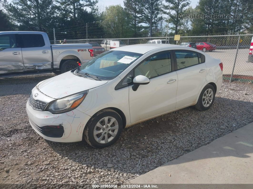 2014 Kia Rio Lx White vin: KNADM4A33E6405681