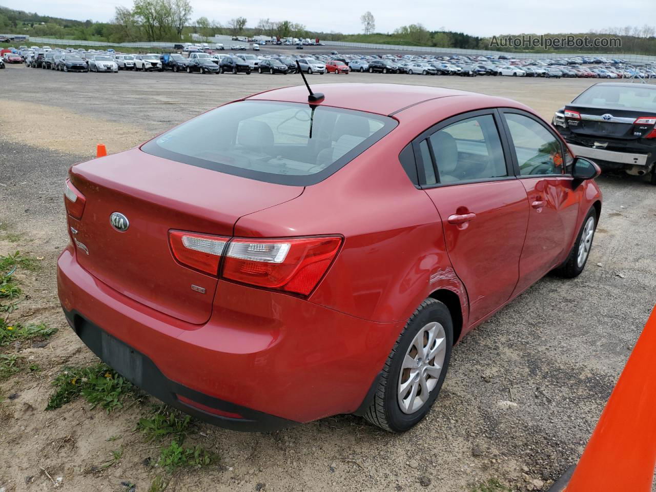 2014 Kia Rio Lx Red vin: KNADM4A33E6408676