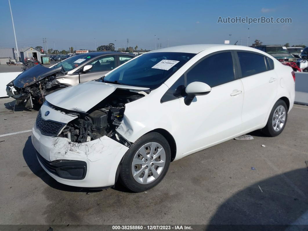 2014 Kia Rio Lx White vin: KNADM4A33E6414820