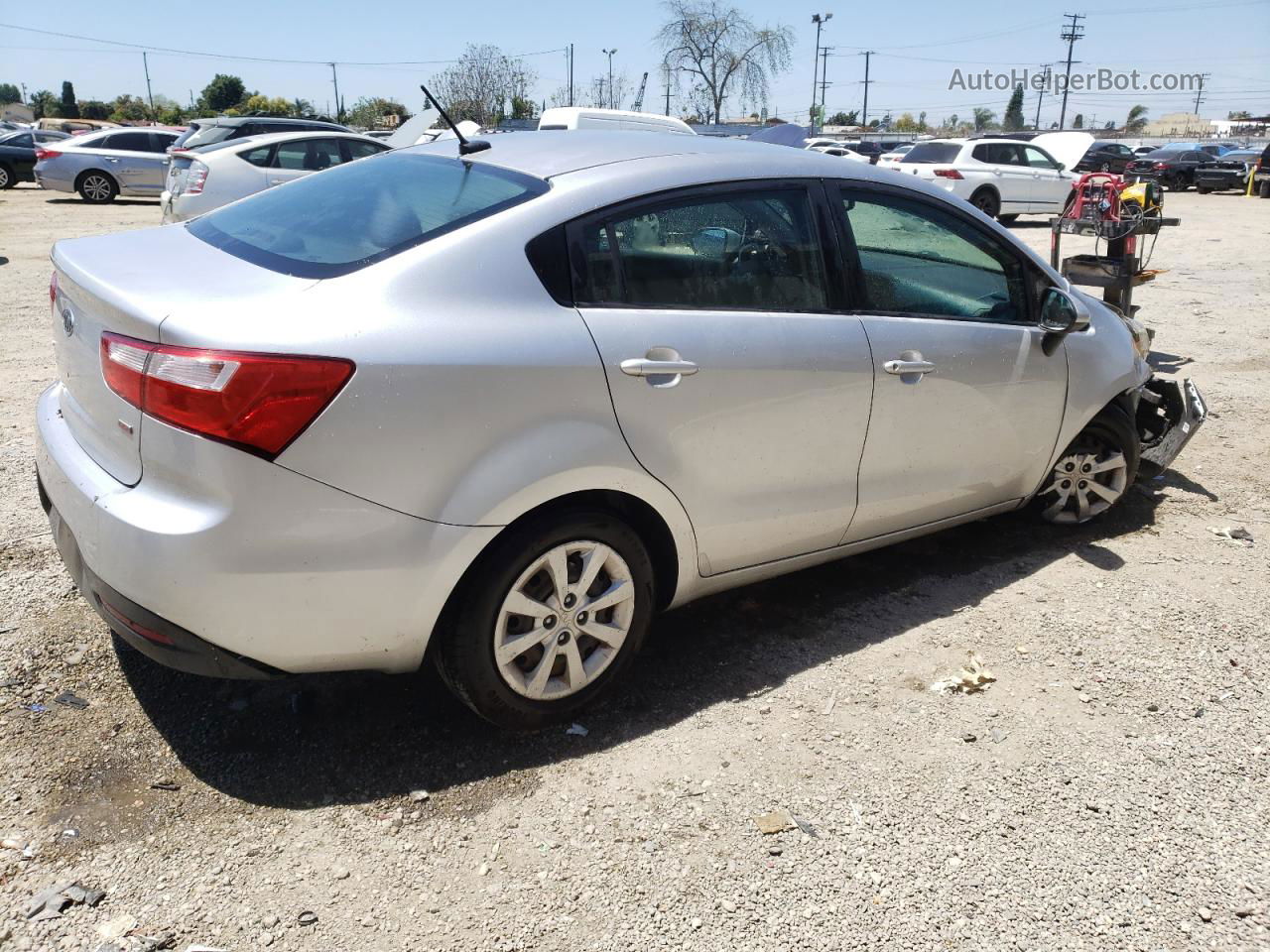 2013 Kia Rio Lx Silver vin: KNADM4A34D6104108