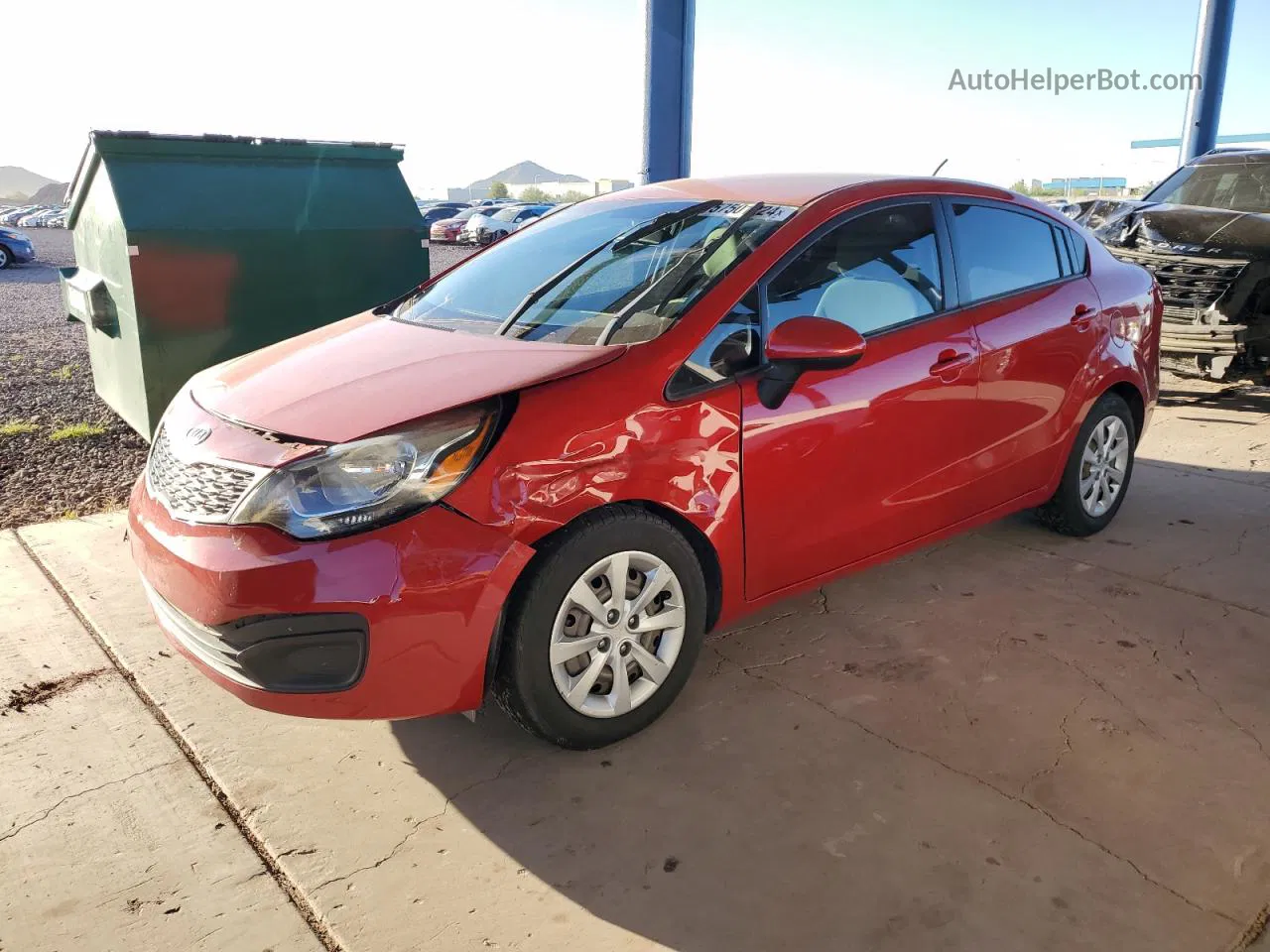 2013 Kia Rio Lx Red vin: KNADM4A34D6111298