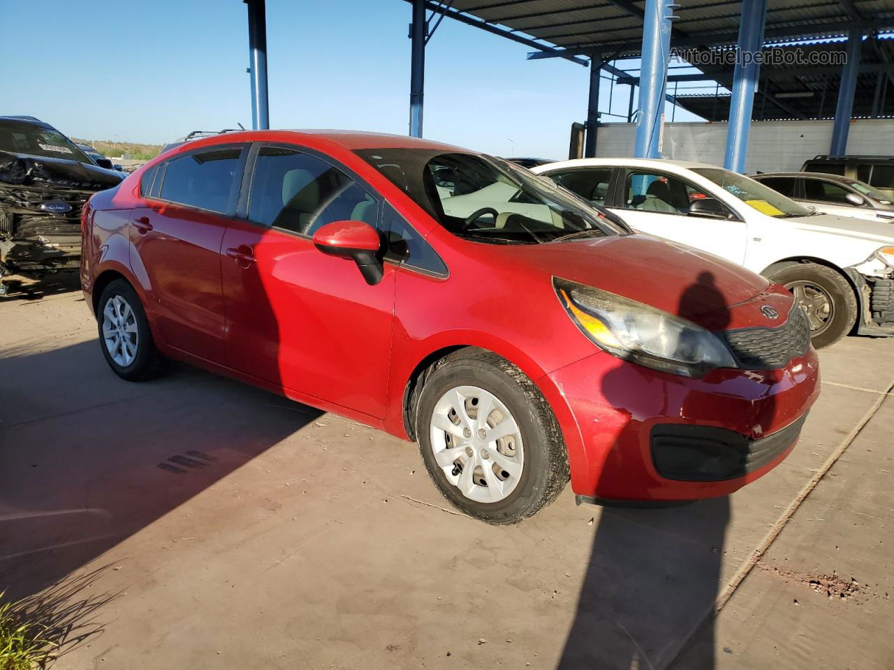 2013 Kia Rio Lx Red vin: KNADM4A34D6111298