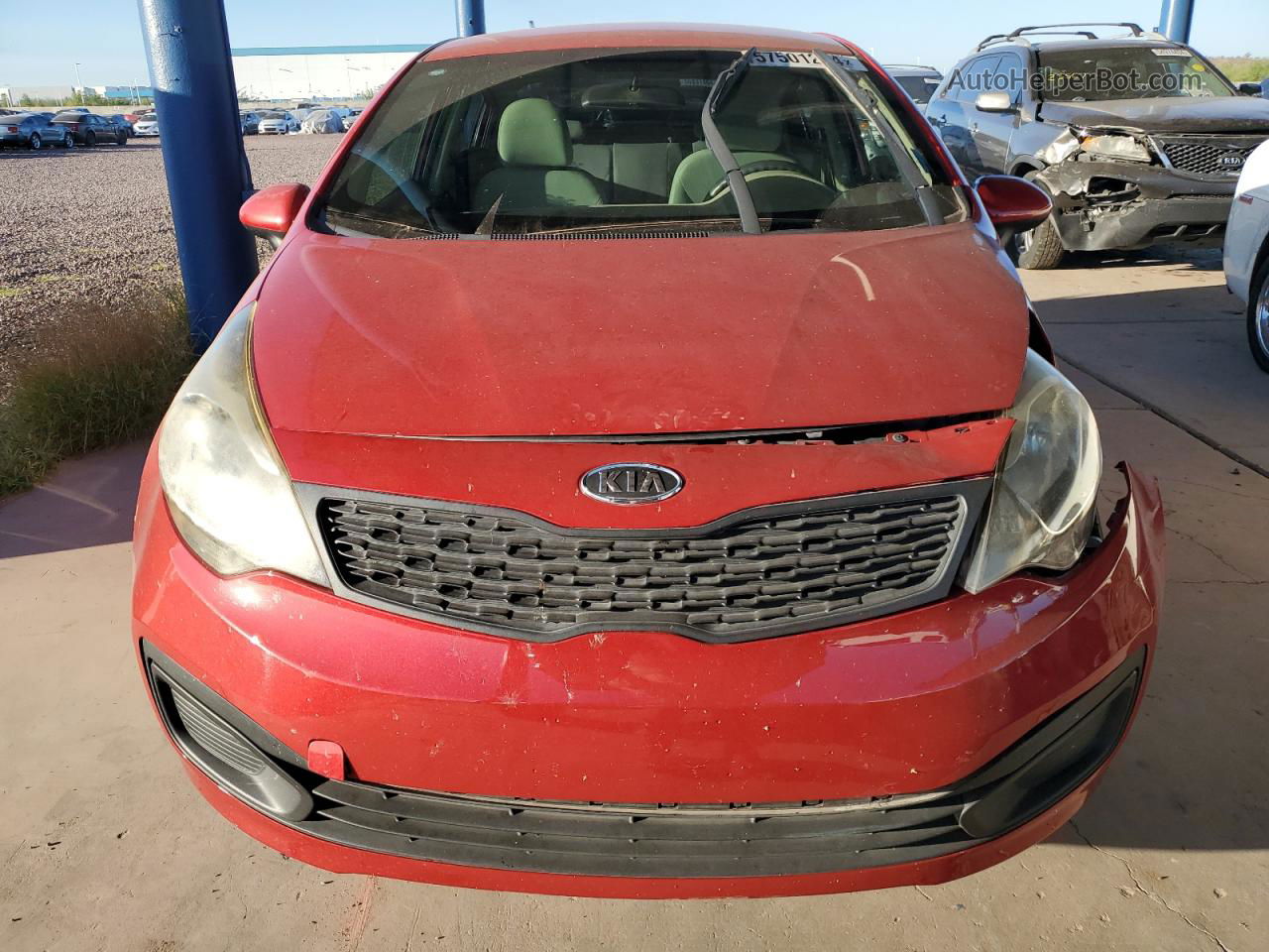 2013 Kia Rio Lx Red vin: KNADM4A34D6111298