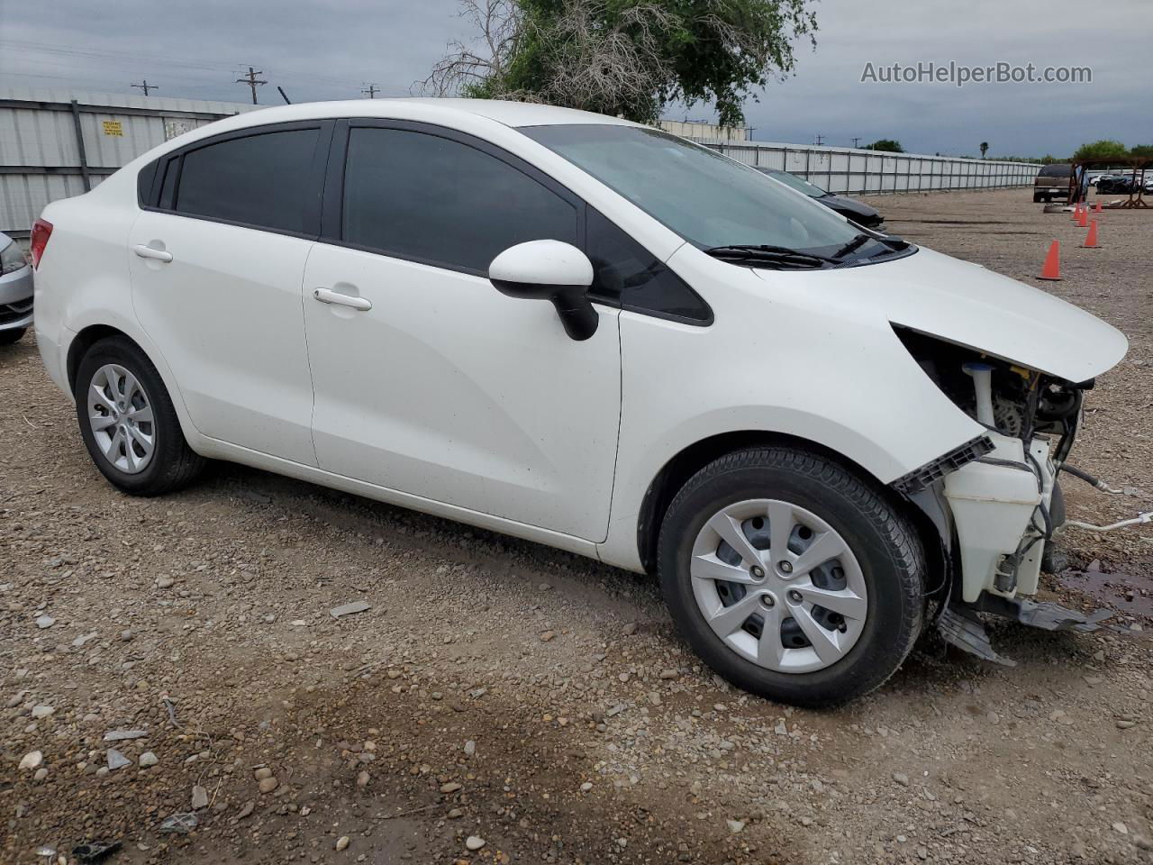 2013 Kia Rio Lx White vin: KNADM4A34D6131583