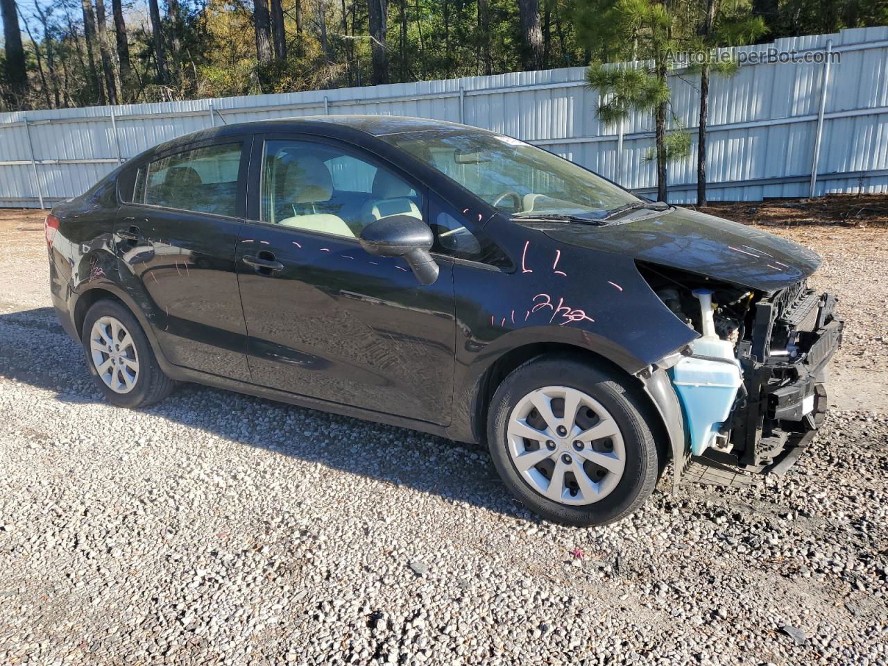 2013 Kia Rio Lx Black vin: KNADM4A34D6148674