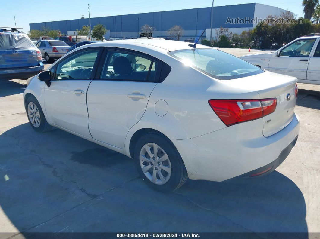 2013 Kia Rio Lx White vin: KNADM4A34D6155429